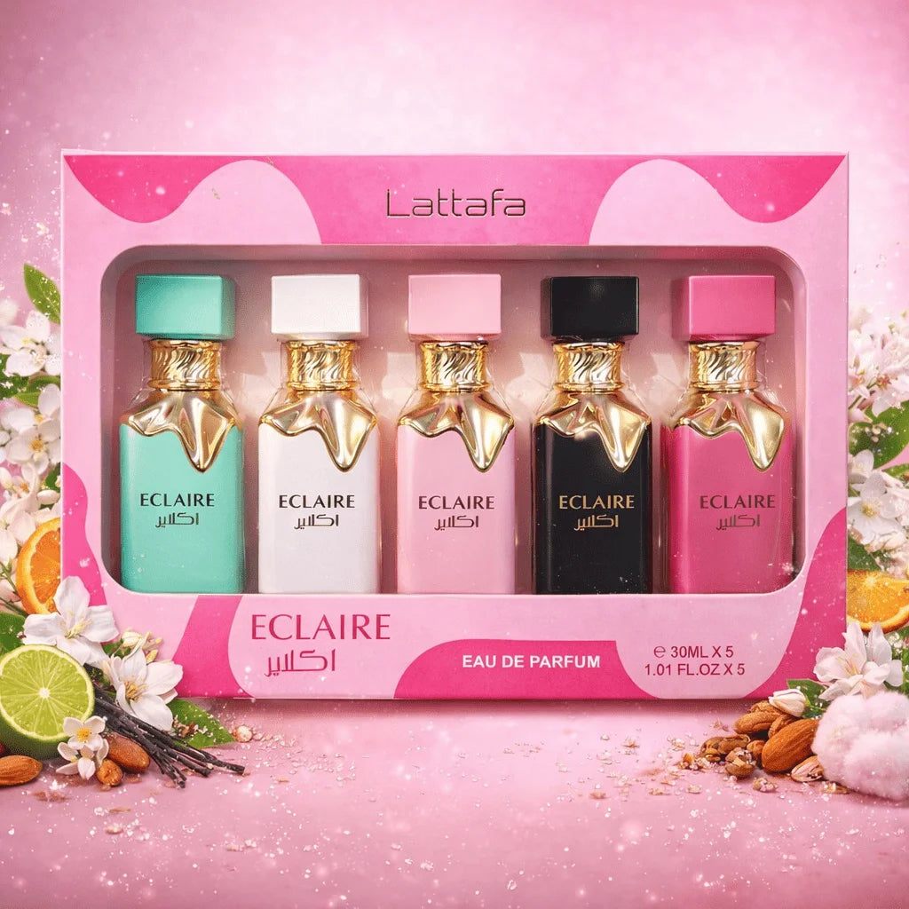 ECLAIRE Damenparfüm-Geschenkset – Eau de Parfum 5x30 ml, florale und fruchtige Kollektion