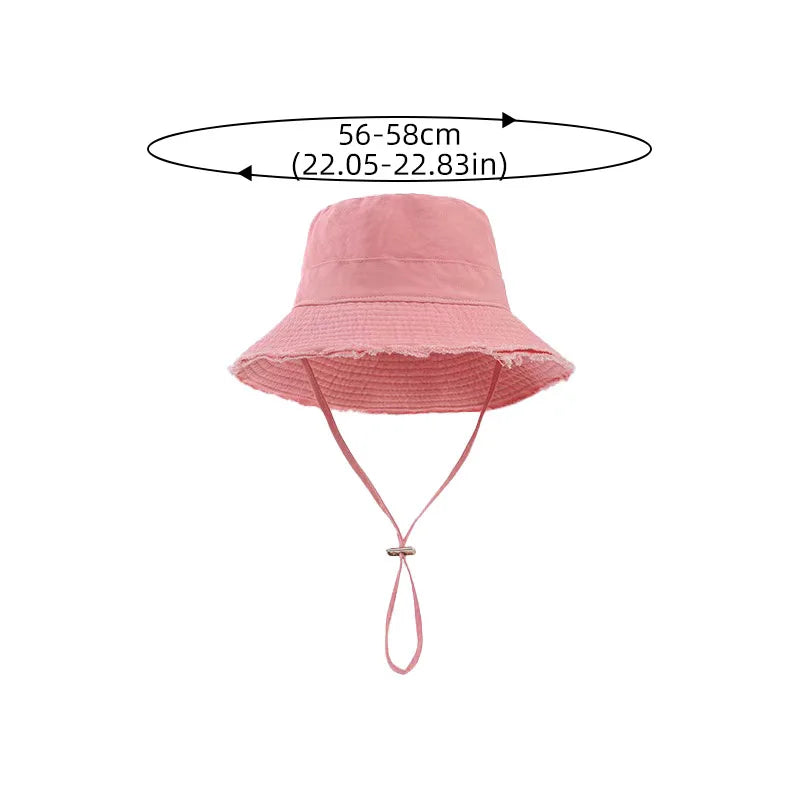 1PCS New Fisherman's Hat Children's Korean Edition Hairy Metal Letter Basin Hat Spring and Autumn Leisure Versatile Sunscreen
