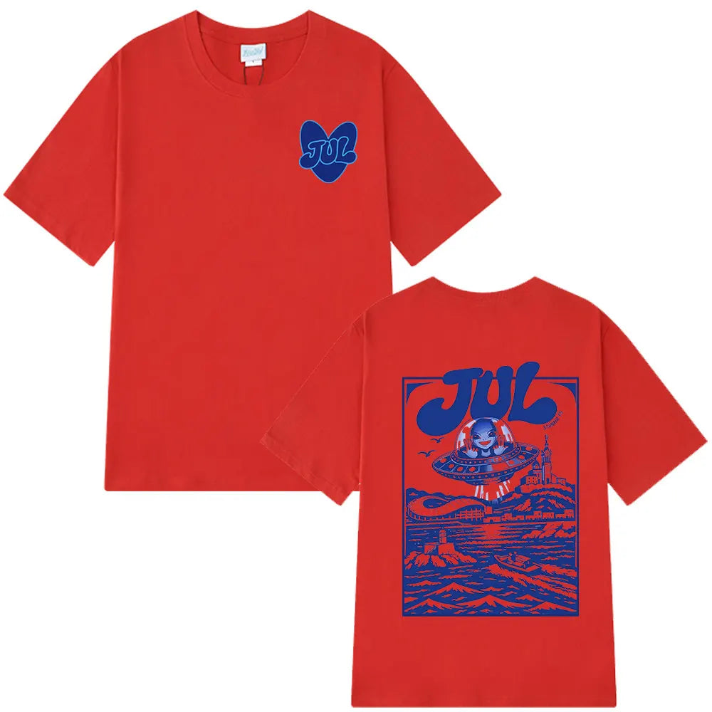 T-shirt graphique Rapper Jul pour hommes et femmes, vêtements tendance Hip Hop Y2K, haut décontracté en coton à manches courtes, t-shirts oversize, streetwear
