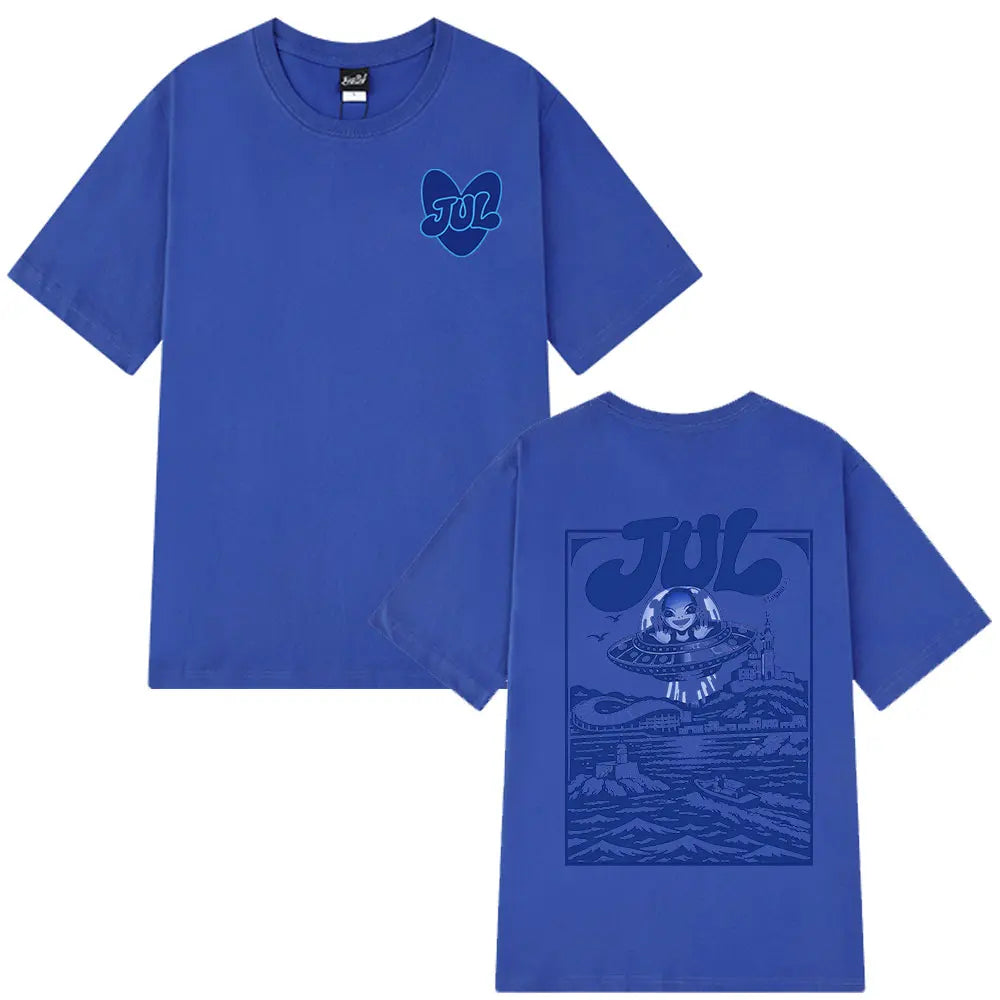 T-shirt graphique Rapper Jul pour hommes et femmes, vêtements tendance Hip Hop Y2K, haut décontracté en coton à manches courtes, t-shirts oversize, streetwear