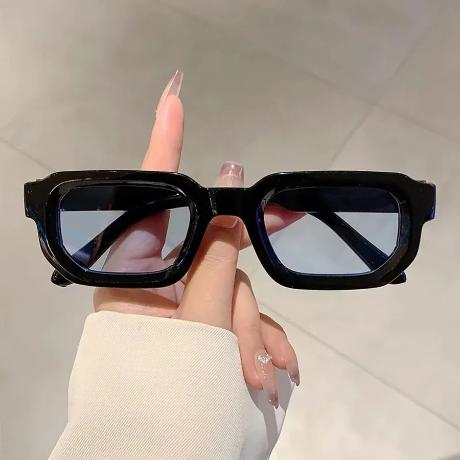 6PCS/Set Women Vintage Rectangle Frame Sunglasses Fashion Retro Sun Glasses Luxury Brand Design Glasses UV400 Eyewear Men Goggle