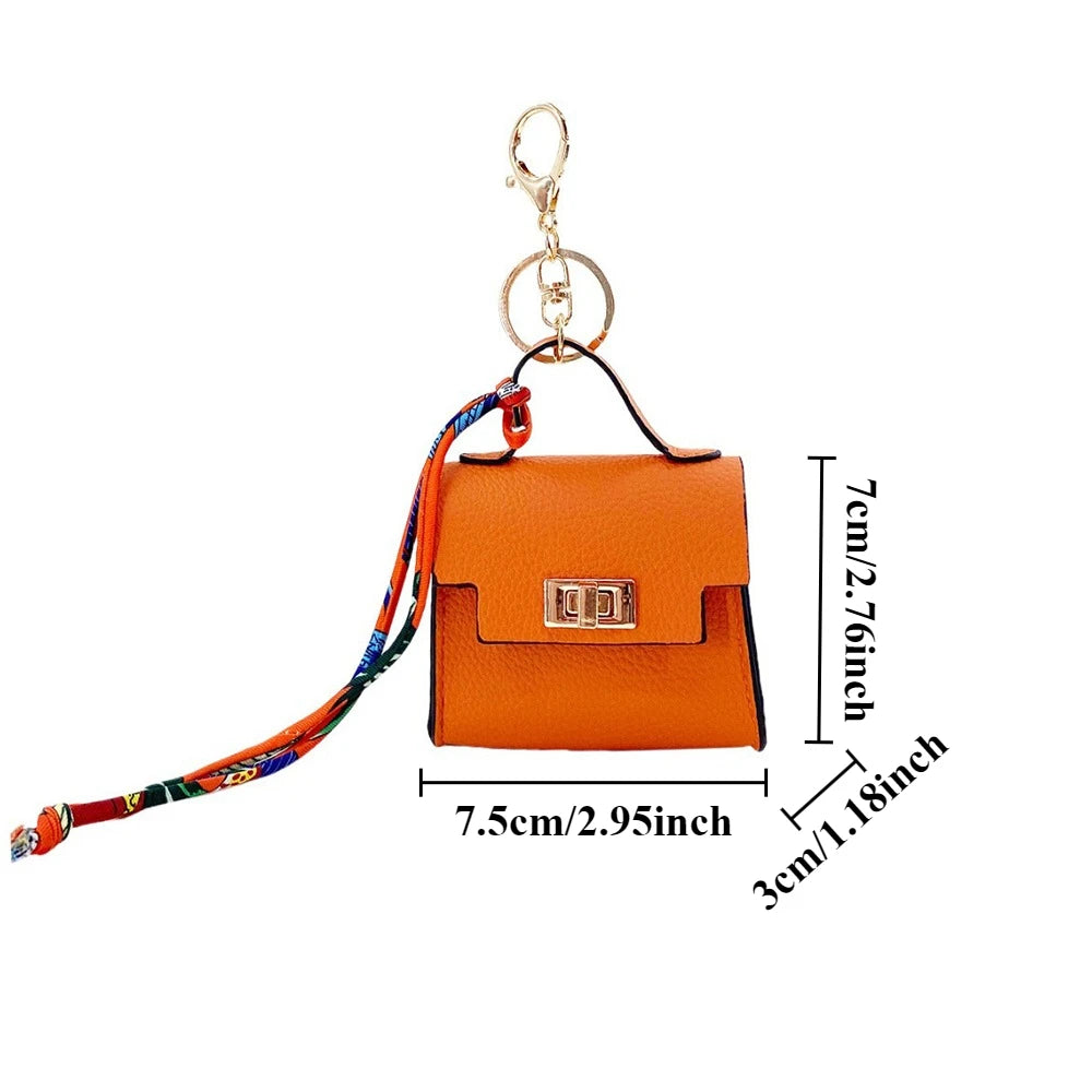 Mini Square Leather Bag Charm Bag Pendant Light Luxury Cute Bag Pendant Fashion Decor Accessories Creative Keychain Coin Purse