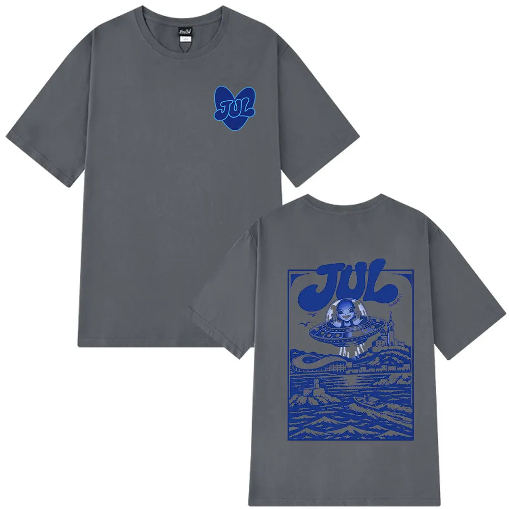 T-shirt graphique Rapper Jul pour hommes et femmes, vêtements tendance Hip Hop Y2K, haut décontracté en coton à manches courtes, t-shirts oversize, streetwear