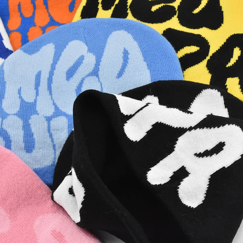 Mea Culpa tricot bonnets chapeau pour femmes hommes Couple Y2K quel est à la mode Bonnet Kpop laine Skullies capuches dame casquettes Gorro шапка