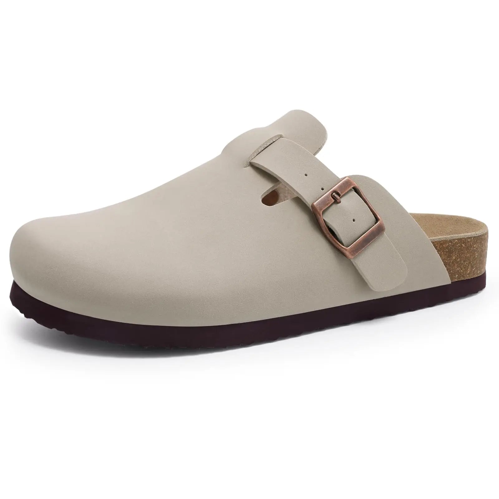 Comwarm Fashion Damen Wildleder Pantoletten Herren Clogs Kork-Einlegesohle Sandalen mit Fußgewölbestütze Outdoor-Strand-Slides Hausschuhe