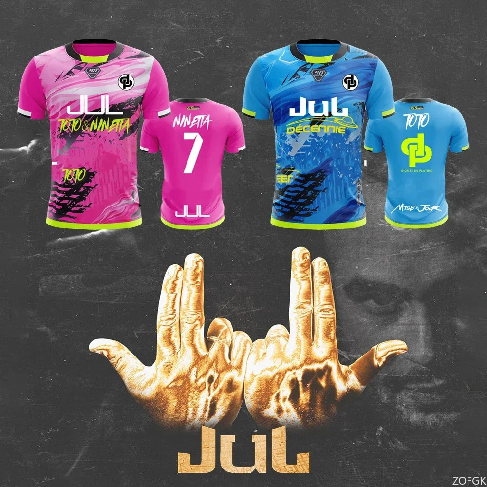 New Maillot JUL T-shirt Summer Youth Breathable and Quick-drying Training Football Shirts Unisex  Sports Jerseys