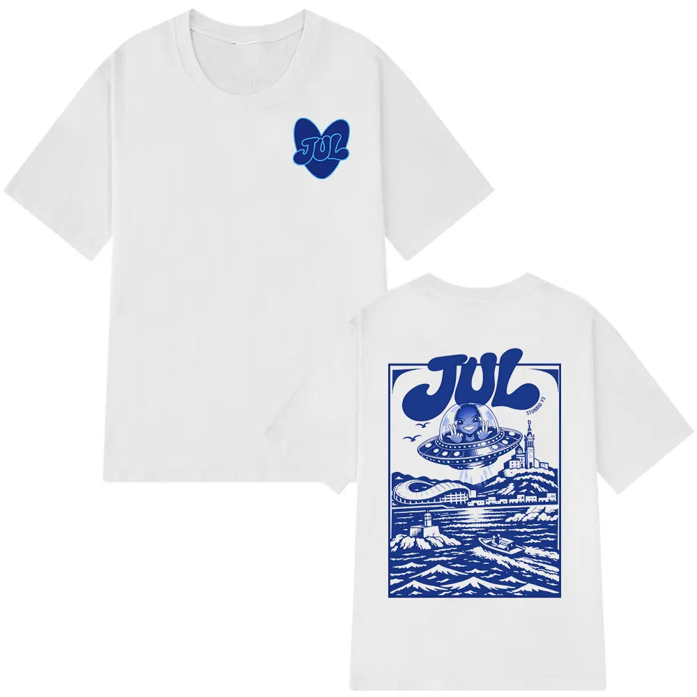 T-shirt graphique Rapper Jul pour hommes et femmes, vêtements tendance Hip Hop Y2K, haut décontracté en coton à manches courtes, t-shirts oversize, streetwear