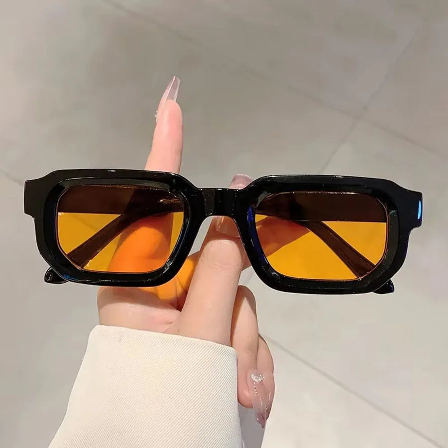 6PCS/Set Women Vintage Rectangle Frame Sunglasses Fashion Retro Sun Glasses Luxury Brand Design Glasses UV400 Eyewear Men Goggle