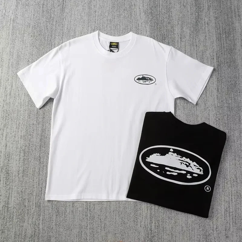 Sommer 2025 Neue kleines Boot bedrucktes Kurzarm-T-Shirt Lockeres Rundhals Atmungsaktives Halbarm Freizeit Mode Marke