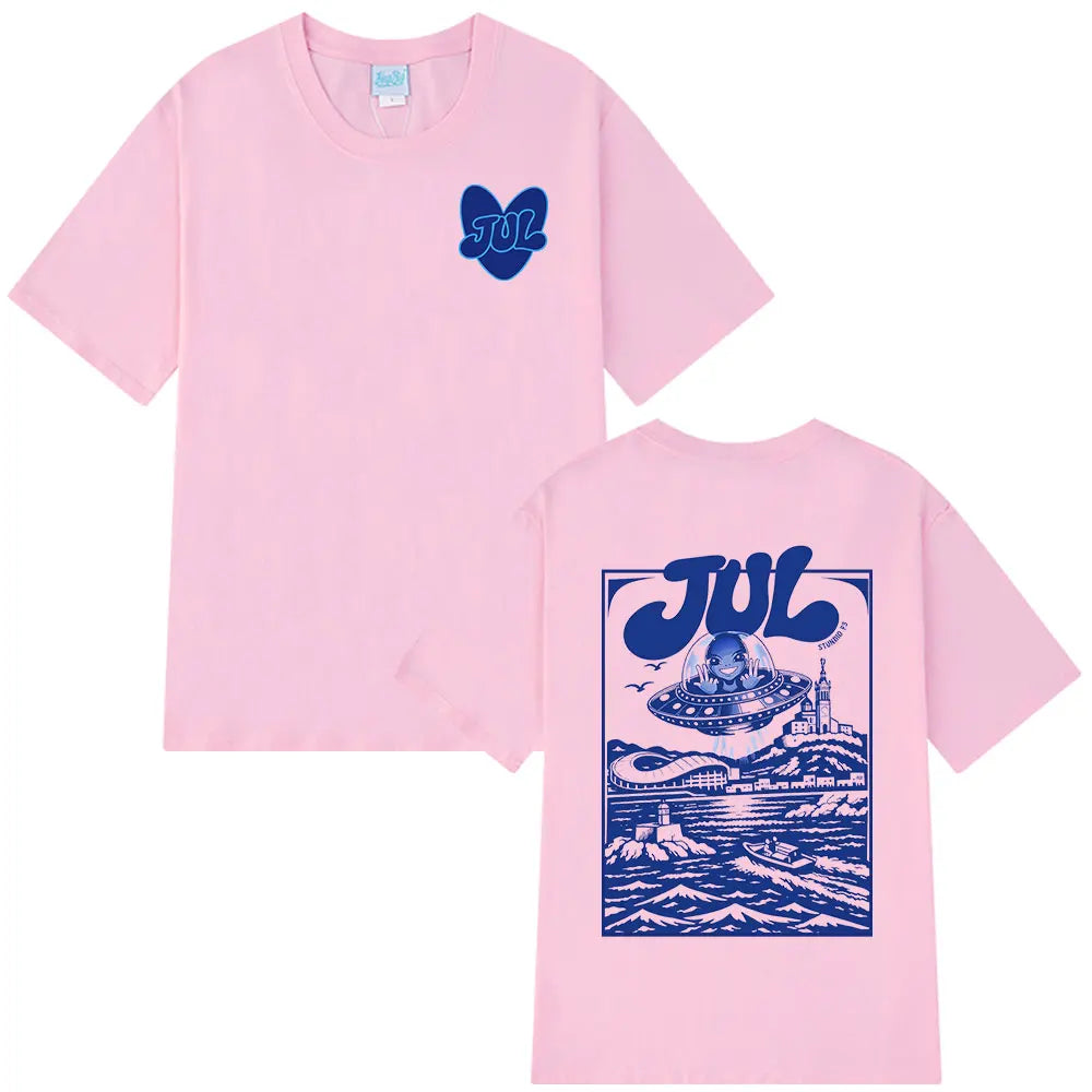 T-shirt graphique Rapper Jul pour hommes et femmes, vêtements tendance Hip Hop Y2K, haut décontracté en coton à manches courtes, t-shirts oversize, streetwear