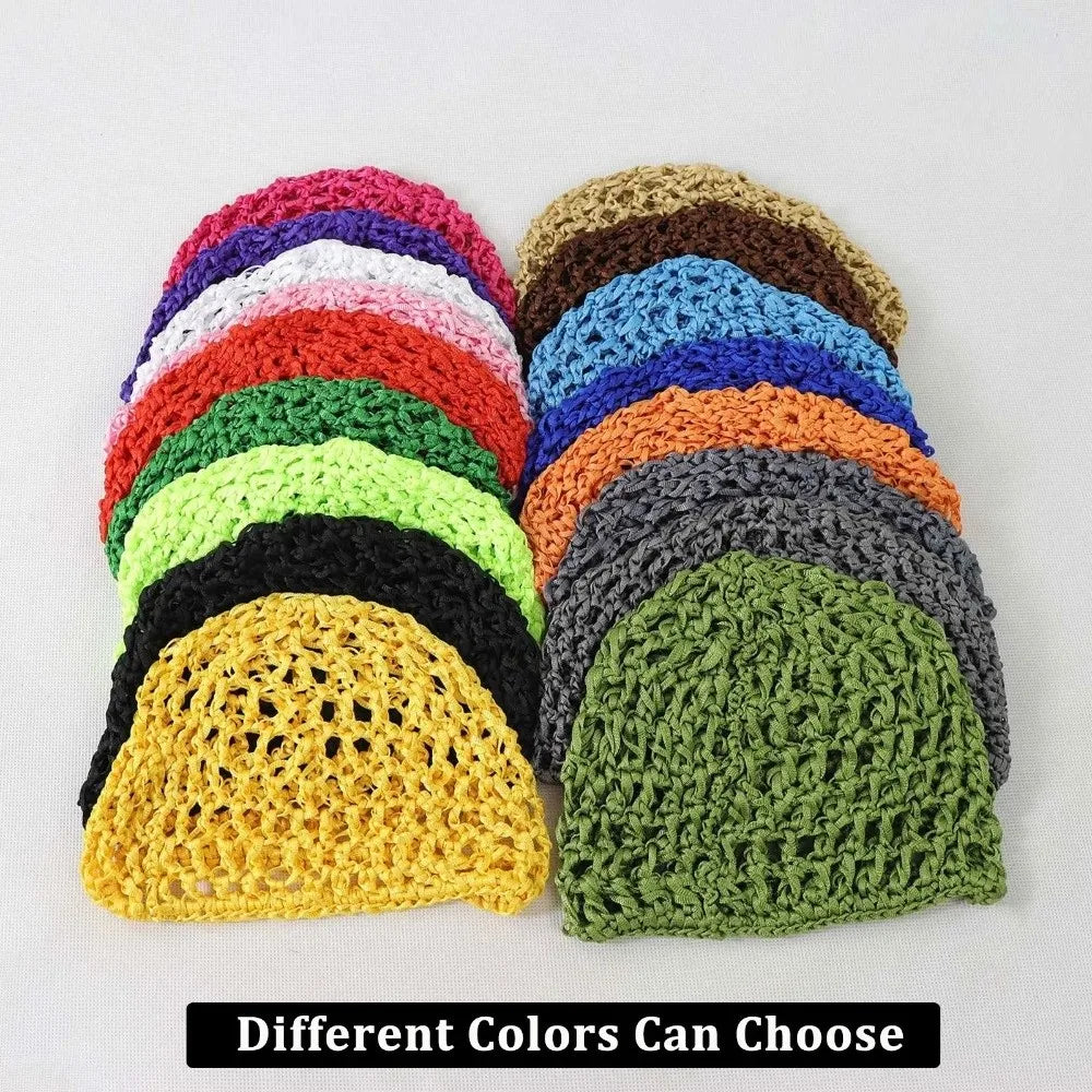 Simple Breathable Hair Net Cap Crochet Cap Comfortable Wig Caps Hollowout Mesh Chemo Cap Hats Prayer