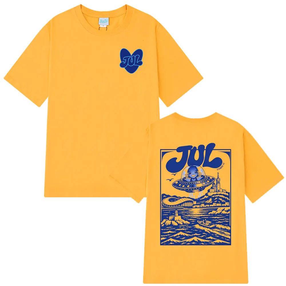 T-shirt graphique Rapper Jul pour hommes et femmes, vêtements tendance Hip Hop Y2K, haut décontracté en coton à manches courtes, t-shirts oversize, streetwear