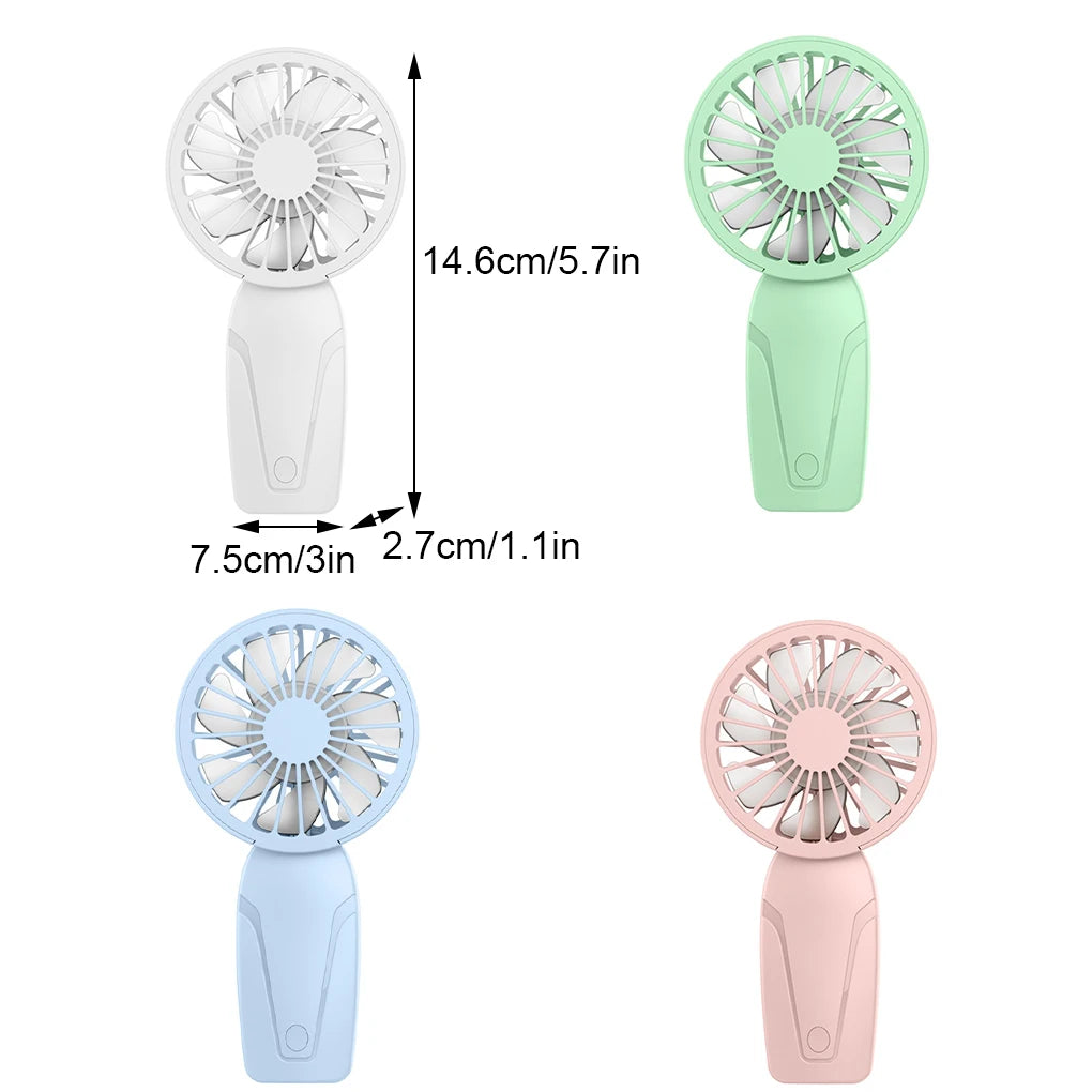 Tragbarer Handheld-Kleinfächer, ABS, leicht, niedliches Aussehen, USB wiederaufladbar, Mini-Ventilator für unterwegs, tragbarer Mini-Taschenventilator