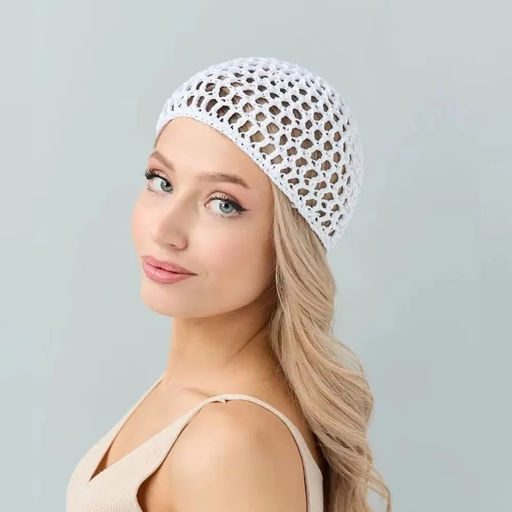 Simple Breathable Hair Net Cap Crochet Cap Comfortable Wig Caps Hollowout Mesh Chemo Cap Hats Prayer