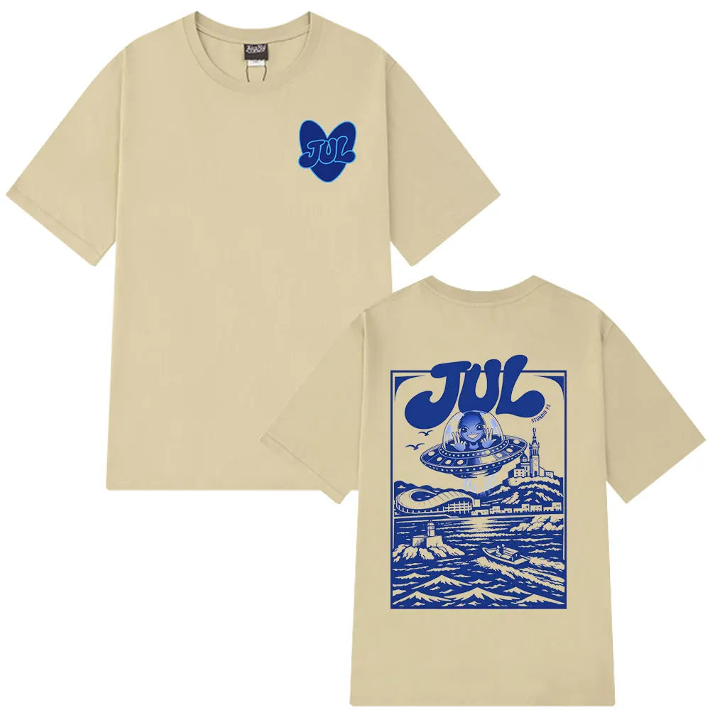 T-shirt graphique Rapper Jul pour hommes et femmes, vêtements tendance Hip Hop Y2K, haut décontracté en coton à manches courtes, t-shirts oversize, streetwear