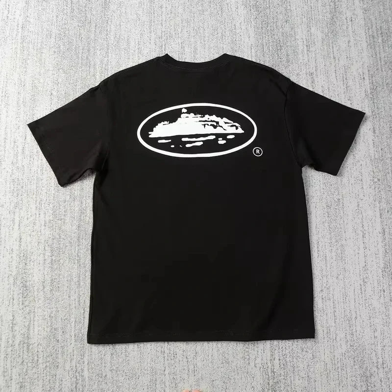 Sommer 2025 Neue kleines Boot bedrucktes Kurzarm-T-Shirt Lockeres Rundhals Atmungsaktives Halbarm Freizeit Mode Marke