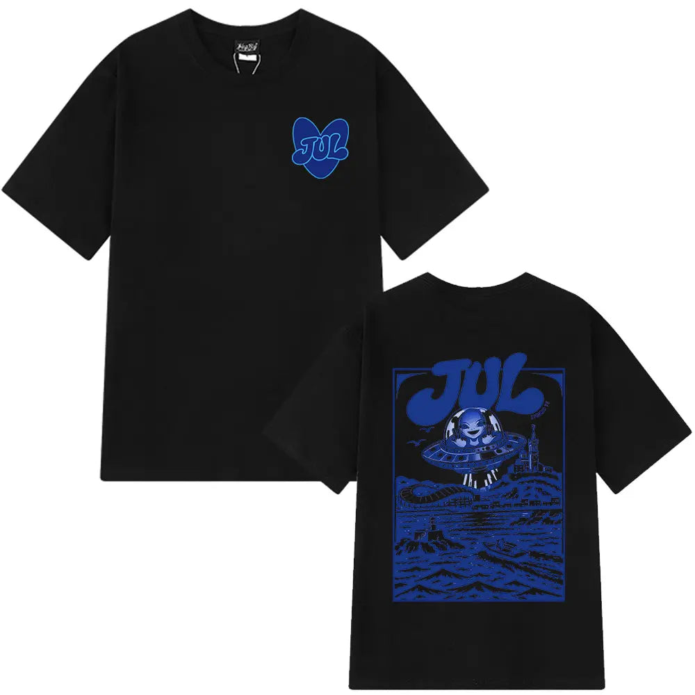 T-shirt graphique Rapper Jul pour hommes et femmes, vêtements tendance Hip Hop Y2K, haut décontracté en coton à manches courtes, t-shirts oversize, streetwear