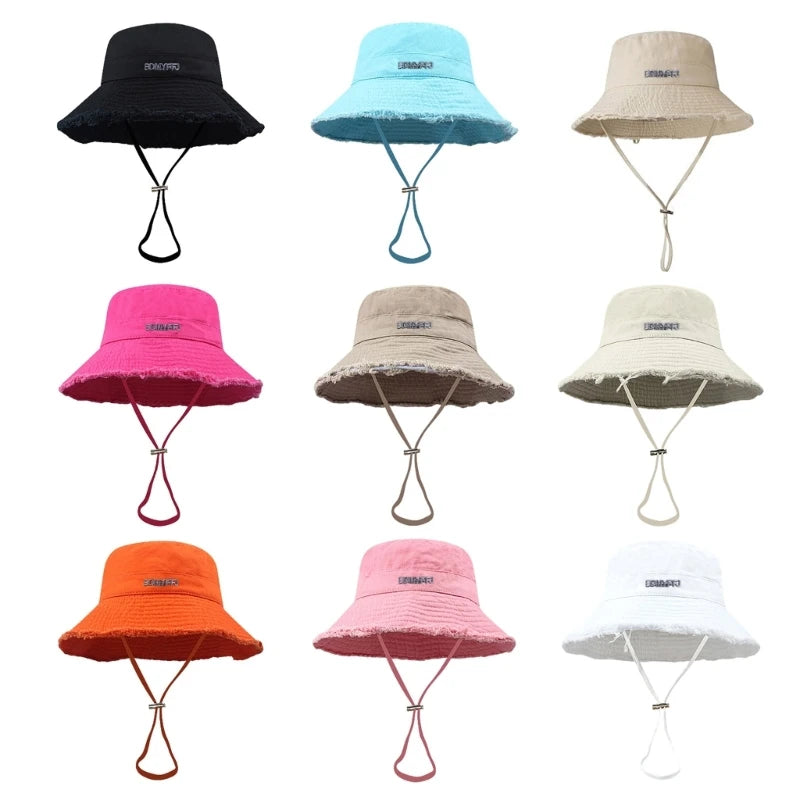 1PCS New Fisherman's Hat Children's Korean Edition Hairy Metal Letter Basin Hat Spring and Autumn Leisure Versatile Sunscreen