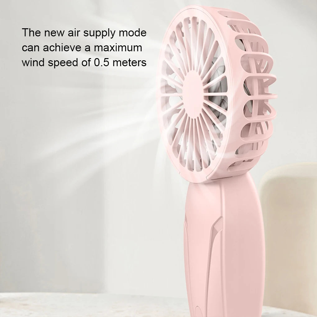 Tragbarer Handheld-Kleinfächer, ABS, leicht, niedliches Aussehen, USB wiederaufladbar, Mini-Ventilator für unterwegs, tragbarer Mini-Taschenventilator