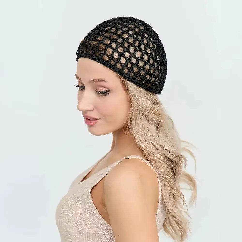 Simple Breathable Hair Net Cap Crochet Cap Comfortable Wig Caps Hollowout Mesh Chemo Cap Hats Prayer