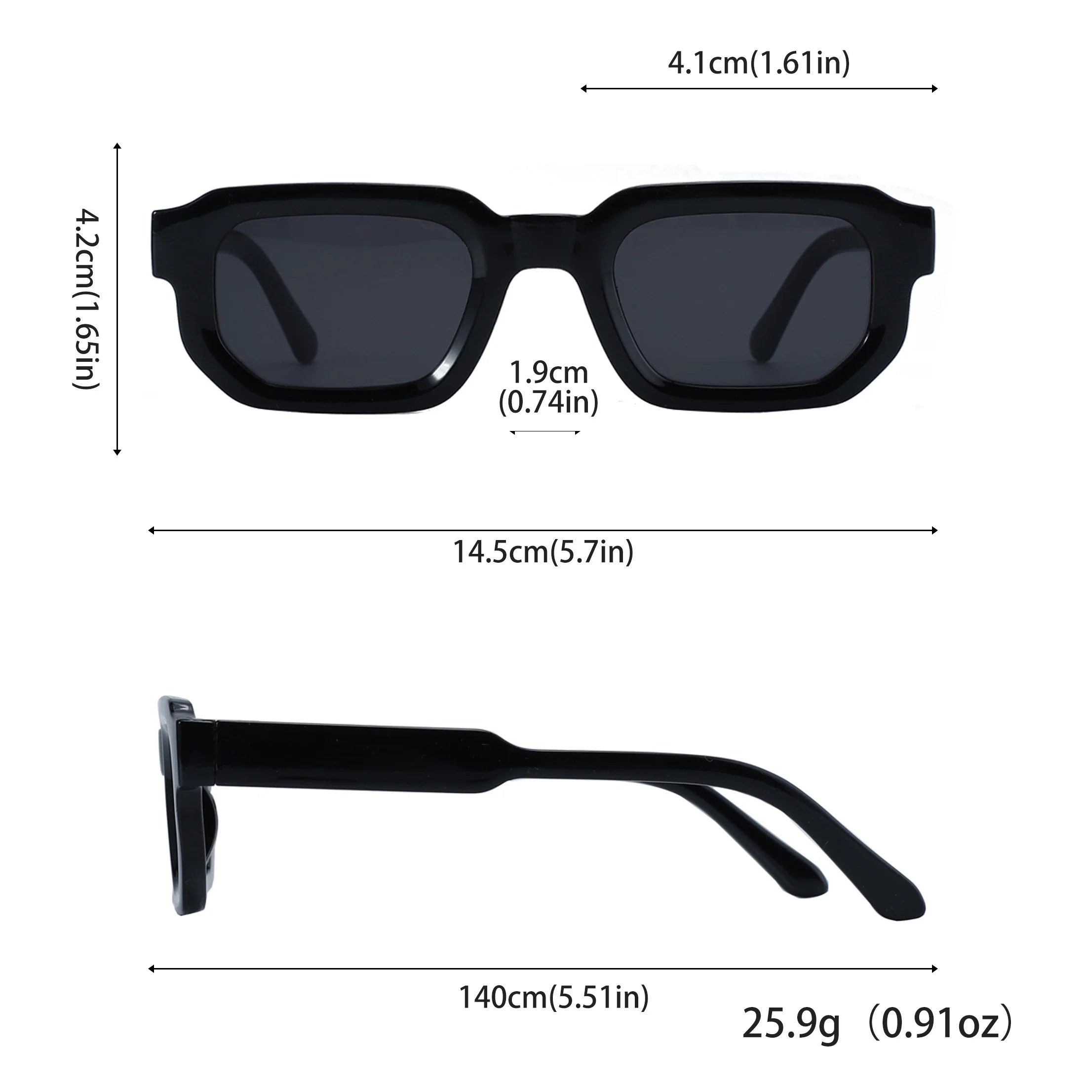 6PCS/Set Women Vintage Rectangle Frame Sunglasses Fashion Retro Sun Glasses Luxury Brand Design Glasses UV400 Eyewear Men Goggle