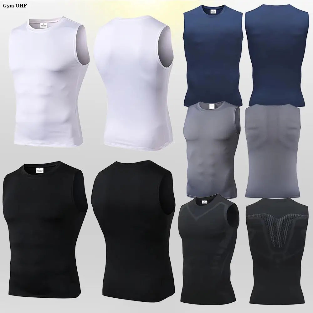 Hommes séchage rapide course T-Shirts Compression gilet sans manches séchage rapide Jersey chemise d'entraînement gymnase hommes débardeur