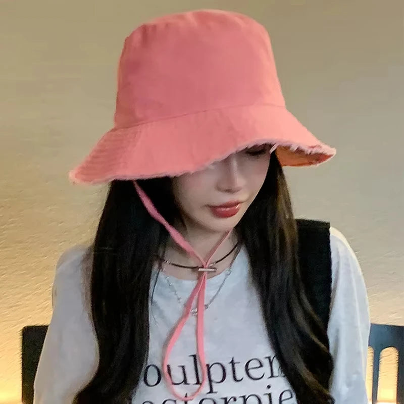 1PCS New Fisherman's Hat Children's Korean Edition Hairy Metal Letter Basin Hat Spring and Autumn Leisure Versatile Sunscreen