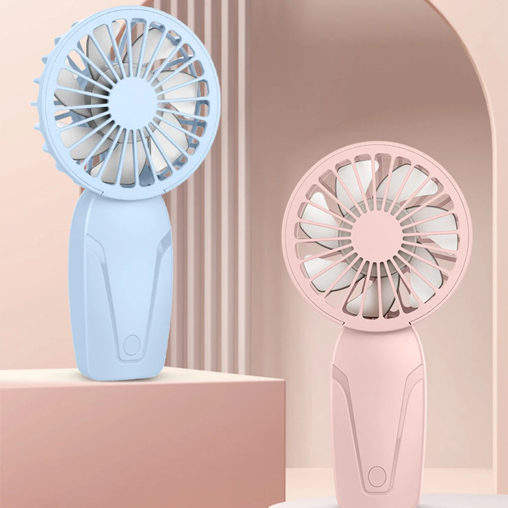 Tragbarer Handheld-Kleinfächer, ABS, leicht, niedliches Aussehen, USB wiederaufladbar, Mini-Ventilator für unterwegs, tragbarer Mini-Taschenventilator