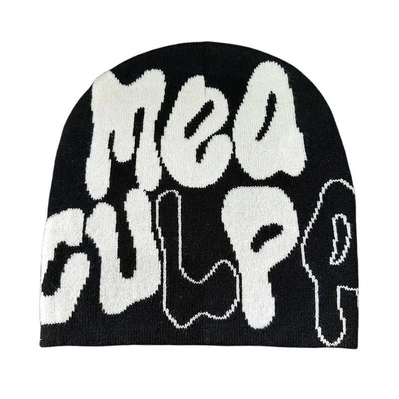 Mea Culpa tricot bonnets chapeau pour femmes hommes Couple Y2K quel est à la mode Bonnet Kpop laine Skullies capuches dame casquettes Gorro шапка