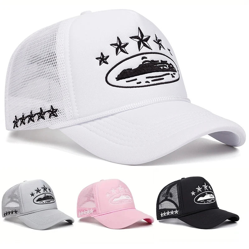 Mode Unisex Print Baseball Caps Hip Hop Atmungsaktiv Persönlicher Sonnenschutz Mesh Vielseitige Street Snapback Caps Trucker Mützen