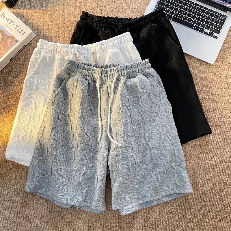 Brand Premium Waffle Casual Shorts Herren Sport Loose Weite Beine Running Shorts Letter Beach Baggy Board Cargo Shorts Herren