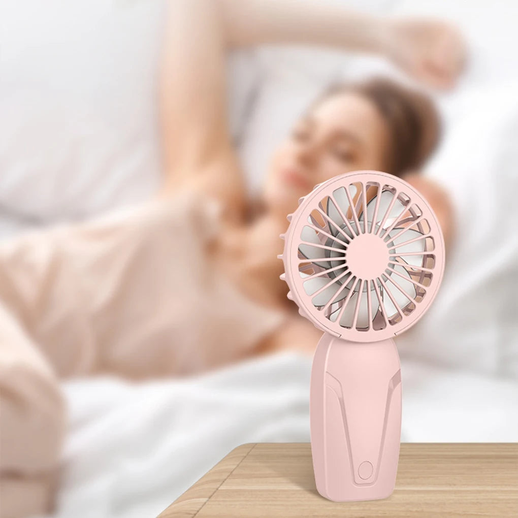 Tragbarer Handheld-Kleinfächer, ABS, leicht, niedliches Aussehen, USB wiederaufladbar, Mini-Ventilator für unterwegs, tragbarer Mini-Taschenventilator